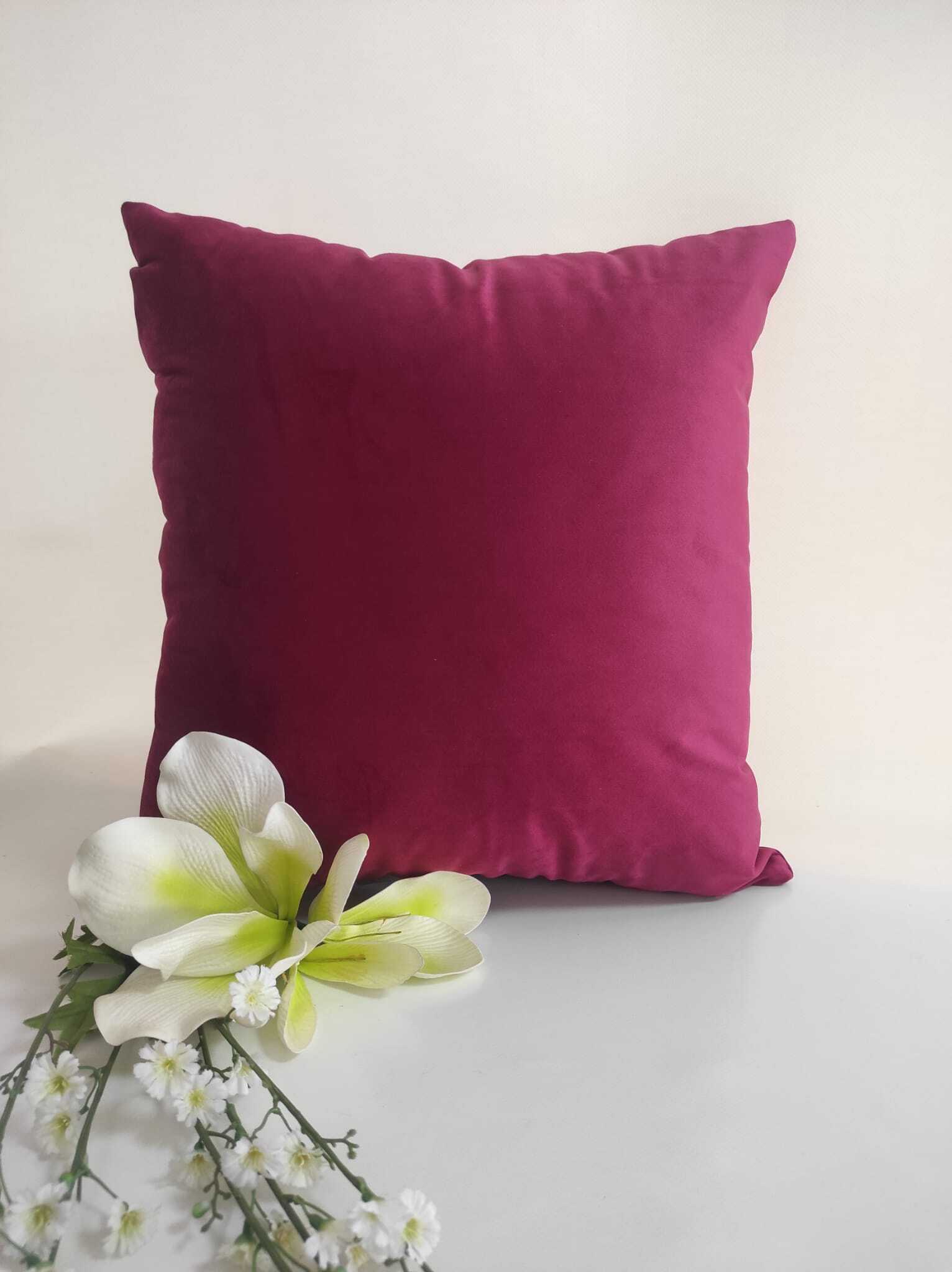 COJIN 45X45 CANGAS TERCIOPELO COLOR FRESA C/83 C/ RELLENO