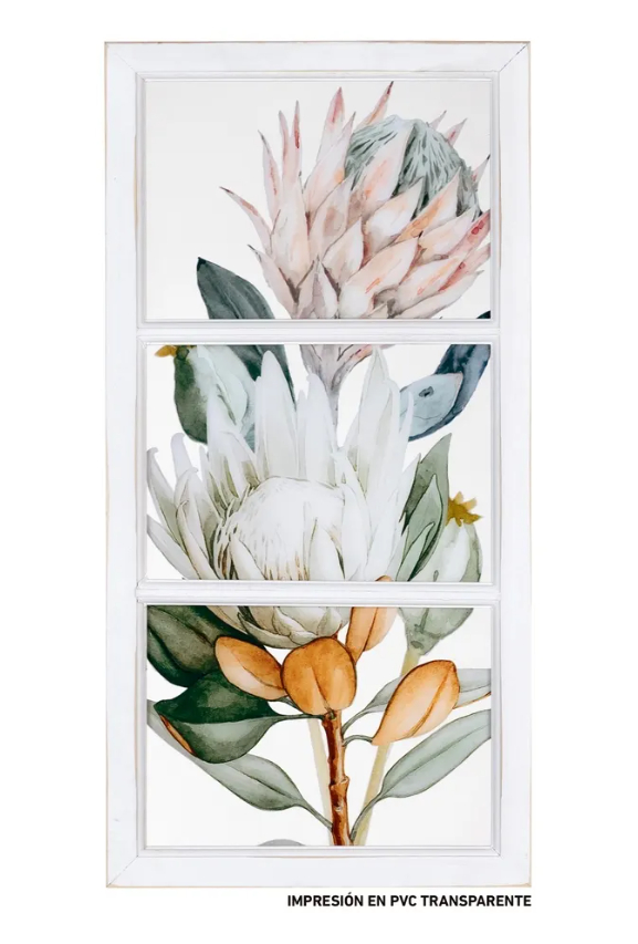 CUADRO IMPRESION FLORES PVC DECORACION 32X1,8X64 CMS