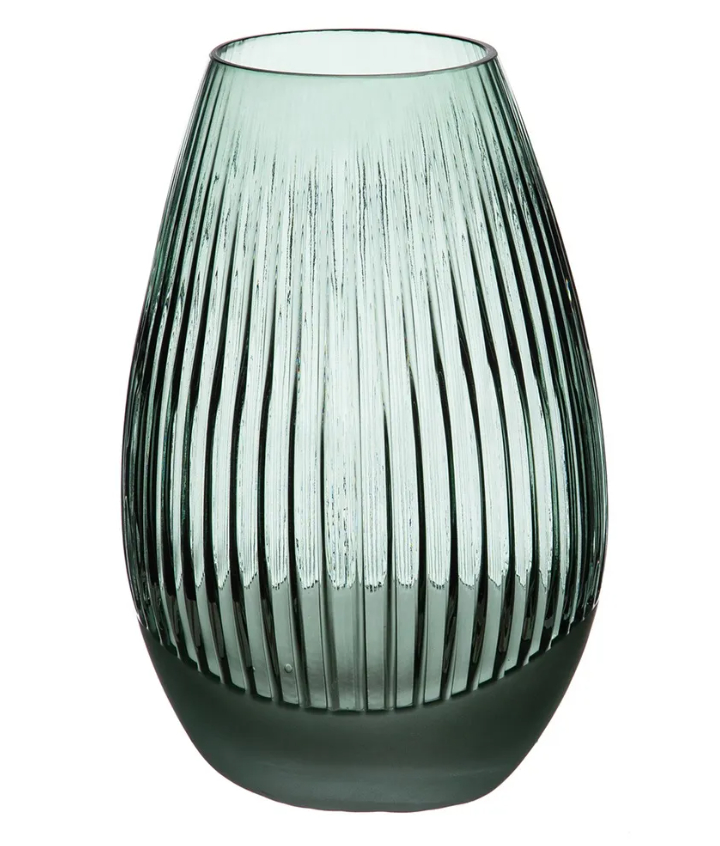 JARRON VERDE VIDRIO 17,5X17,5X27 CMS