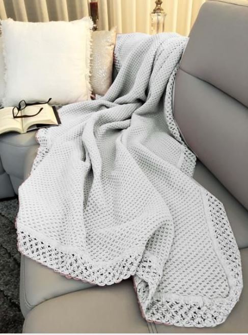 PLAID ARIA 130X180 C.01 BLANCO PUNTILLA